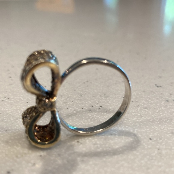 Sterling bow sparkle ring - Picture 6 of 11